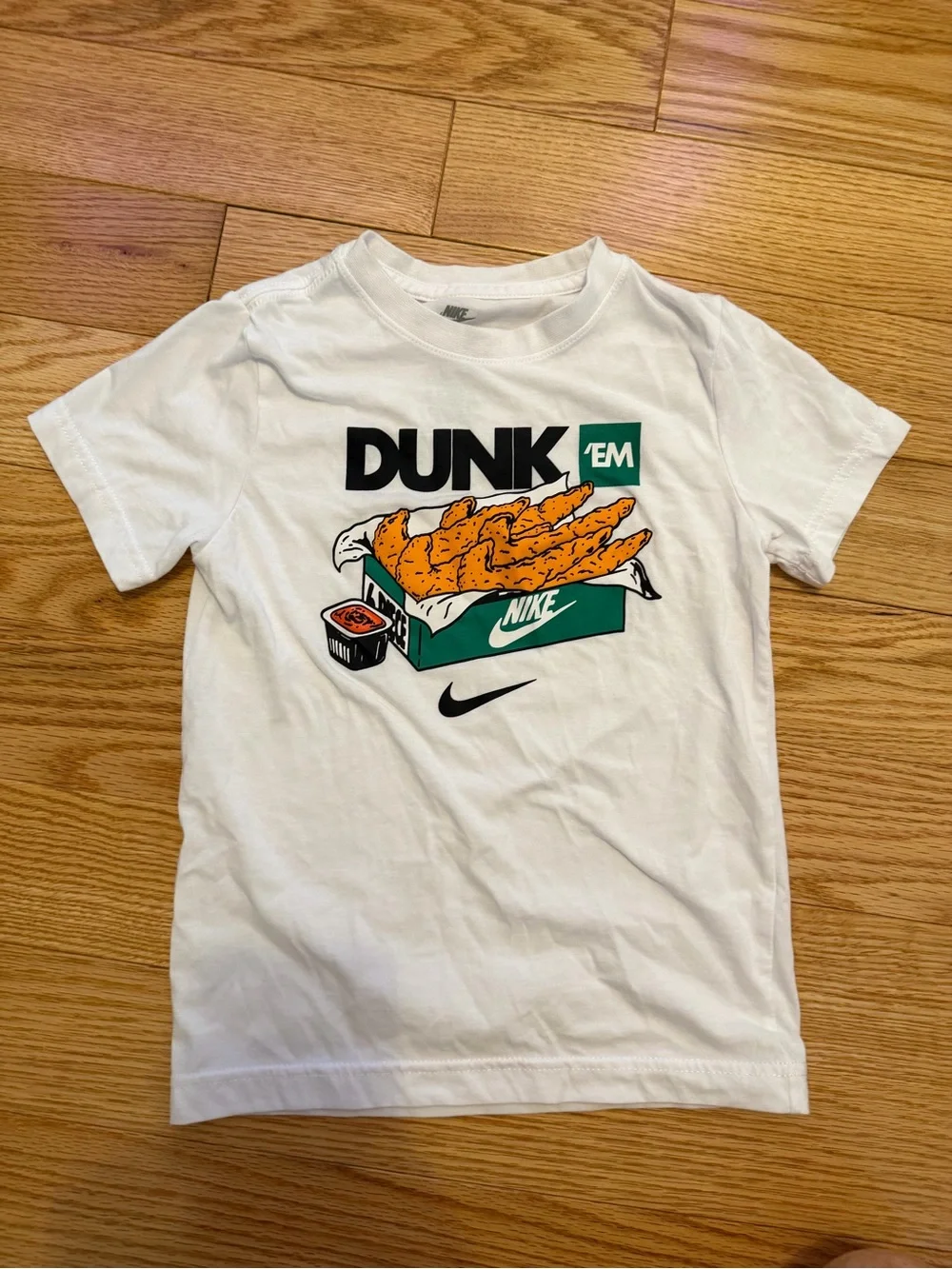 Nike White Tee with Black and Green Graphic